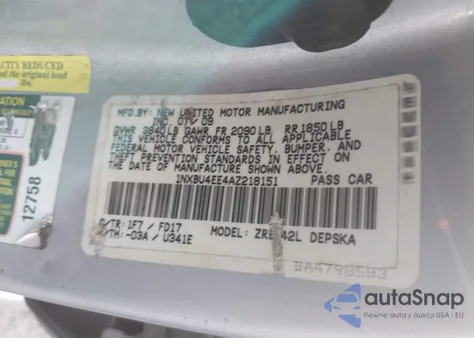 2010 Toyota Corolla S from USA, damaged, VIN 1NXBU4EE4AZ218151